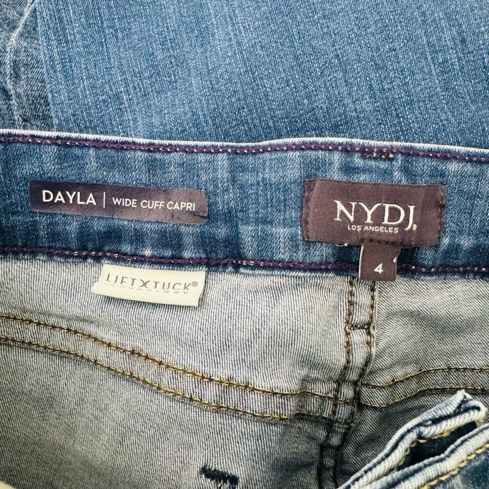 NYDJ Dayla Wide Leg Cuff Capri Jeans Women’s Size 4 - Picture 6 of 8